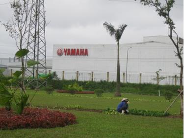 Công nhân trồng cây xanh trong KCN Bắc Thăng Long, Đông Anh  Hà Nội